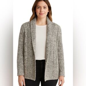 Lineamaglia Italy Alpaca Wool Blend Open Front Cardigan Sweater S Gris